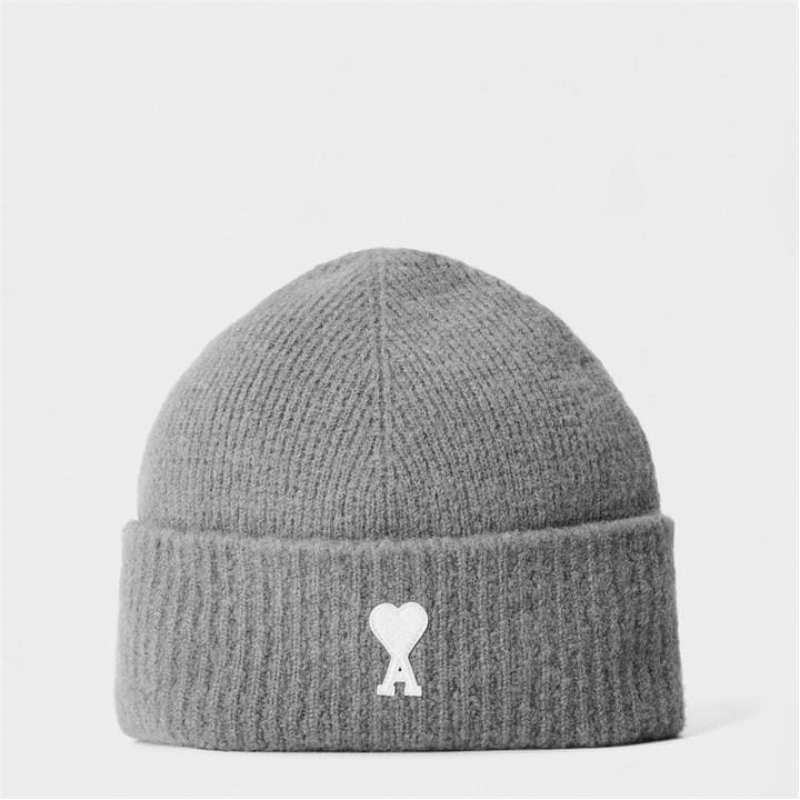 AMI PARIS Men’s Alpaca Knitted Beanie – Grey