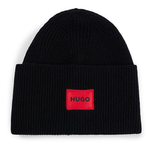 Hugo - Mens HUGO Beanie Hat with Logo Detail (Xaff)
