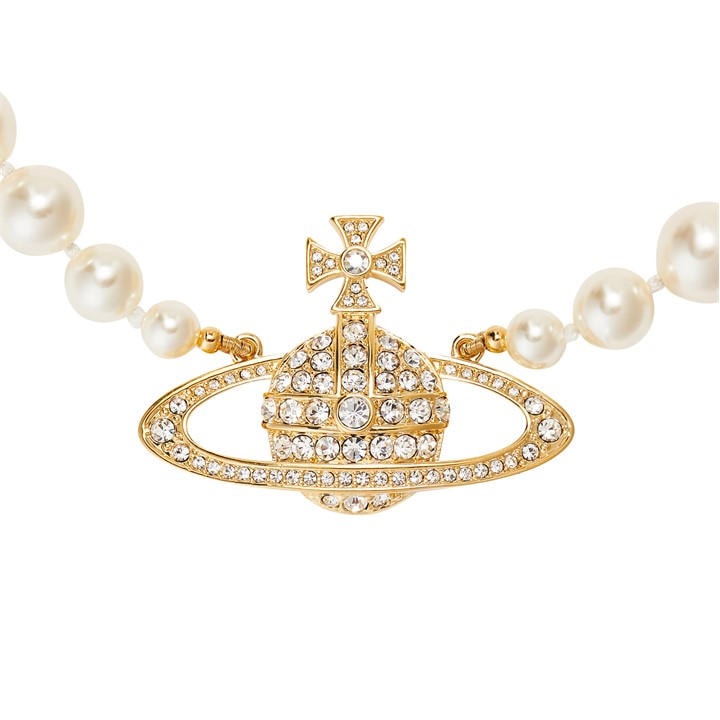 Vivienne Westwood Women's Gold One Row Pearl Bas Relief Choker Necklace - Large