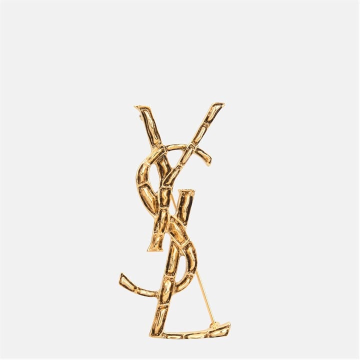 Saint Laurent Women's Gold Cassandre Crocodile Brooch