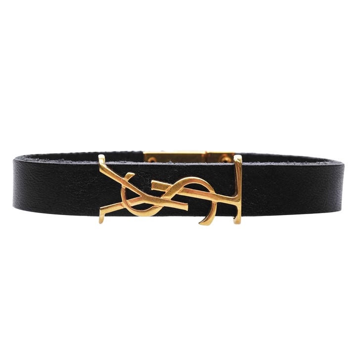 Saint Laurent Women's Black Cassandre Bracelet - Size 14