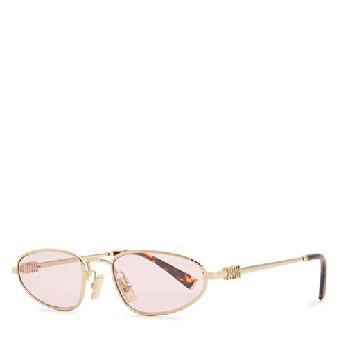 Miu Miu - Women's Narrow Metal Oval Sunglasses