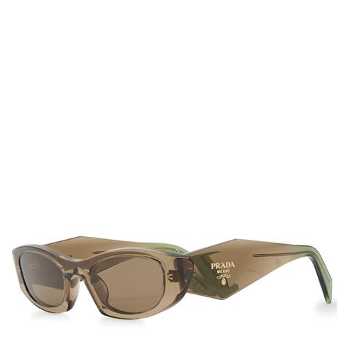 Prada - Women's Narrow Acetate Oval Sunglasses