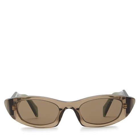 Prada - Women's Narrow Acetate Oval Sunglasses