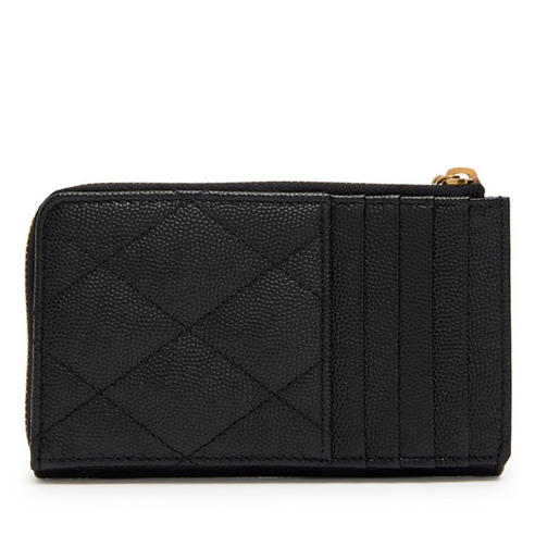 Saint Laurent - Women's Quilted Leather Zip Card Holder