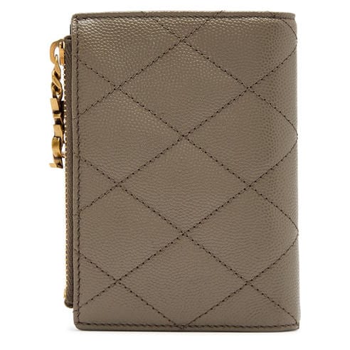 Saint Laurent - Women's Quilted Leather Zip Card Holder