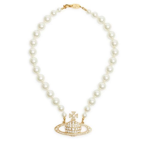 Vivienne Westwood - ONE ROW PEARL BAS RELIEF CHOKR