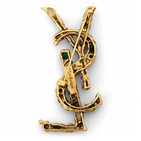 SAINT LAURENT - Saint Crystal Brooch Ld63