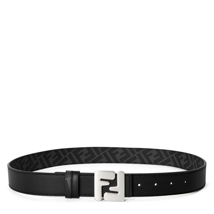 Fendi Men's Black Ff Reversible Leather Belt