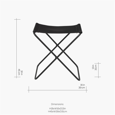 Broste Copenhagen - BrosteCopenhagen Nola Stool - Leather/Iron - Black