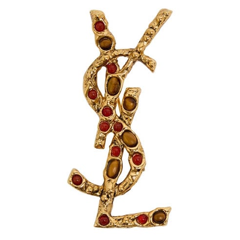 Saint Laurent - Women's Cassandre Metal Brooch