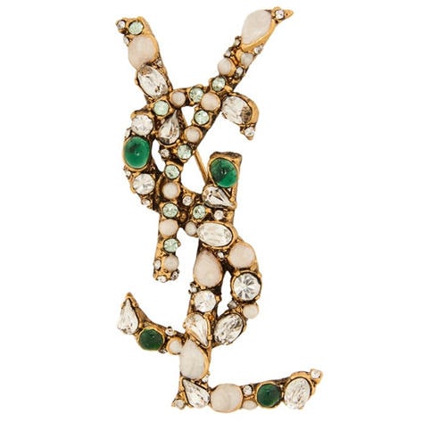 Saint Laurent - Women's Cassandre Metal Brooch