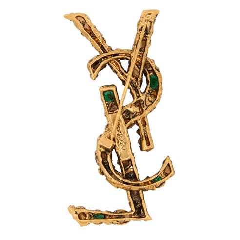 Saint Laurent - Women's Cassandre Metal Brooch
