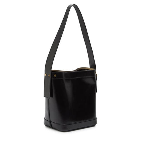 Versace - CHAIN LEATHER SMALL BUCKET BAG