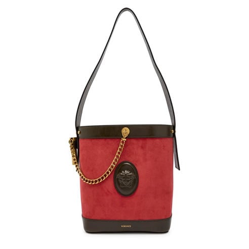 Versace - CHAIN LEATHER SMALL BUCKET BAG