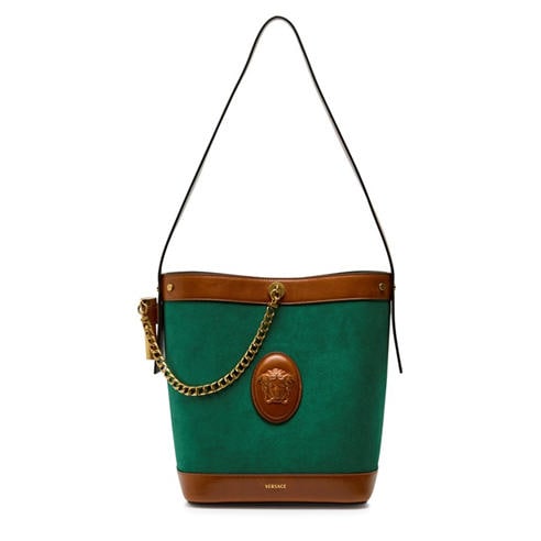 Versace - CHAIN LEATHER SMALL BUCKET BAG