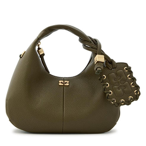 Ganni - Women's Hobo Mini Grained Leather Bag