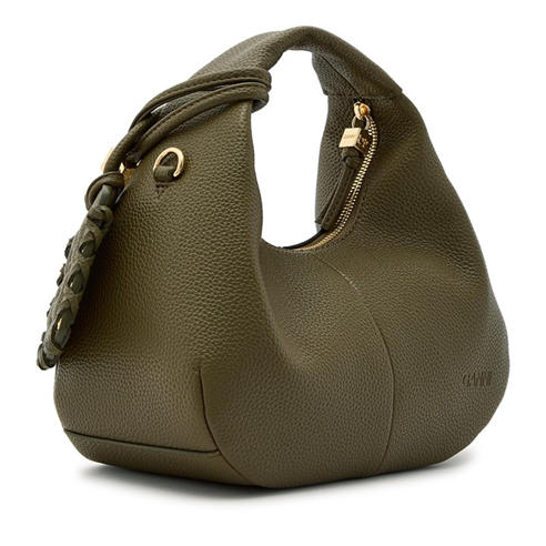 Ganni - Women's Hobo Mini Grained Leather Bag