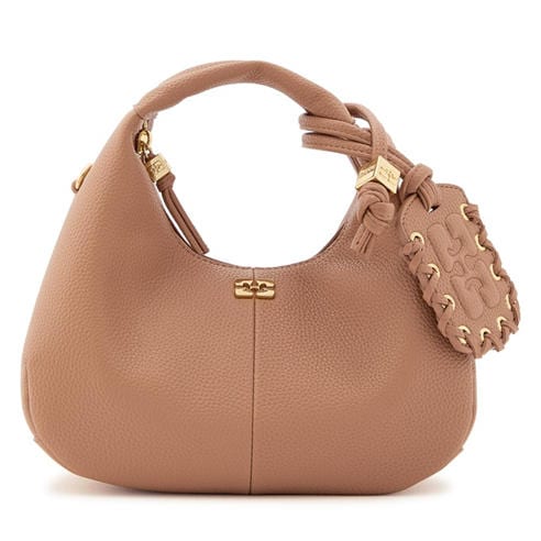 Ganni - Women's Hobo Mini Grained Leather Bag