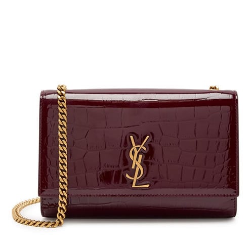 Saint Laurent - Women's Kate Leather Croc Chain Small Shoulder Bag