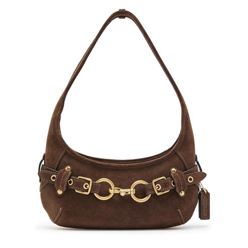 Coach - Belted Ergo 26 Suede Shoulder Bag