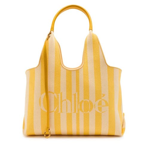 Chloe - Women's Striped Cotton Jacquard Tote Bag