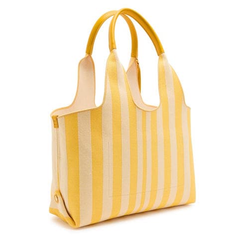 Chloe - Women's Striped Cotton Jacquard Tote Bag