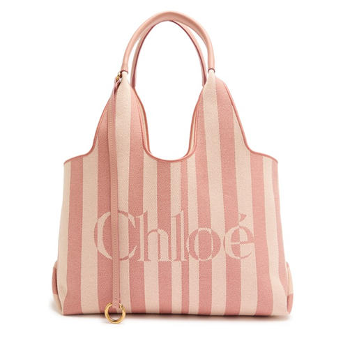 Chloe - Women's Striped Cotton Jacquard Tote Bag