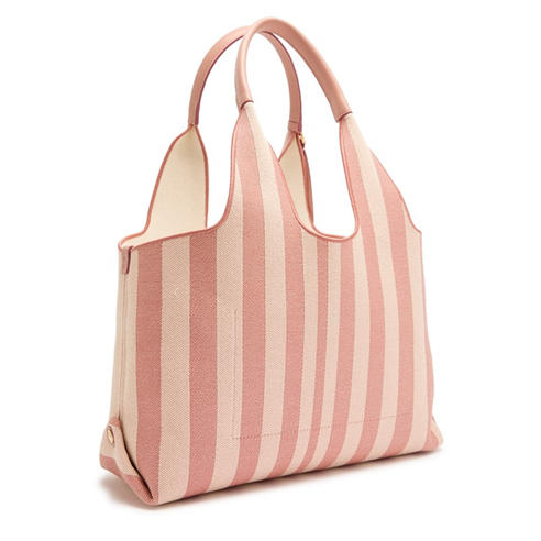 Chloe - Women's Striped Cotton Jacquard Tote Bag