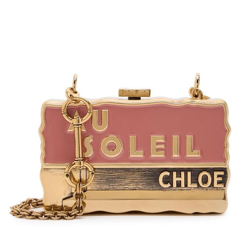 Chloe - Women's Postal Card Brass Clutch Bag