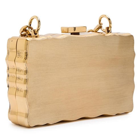 Chloe - Women's Postal Card Brass Clutch Bag