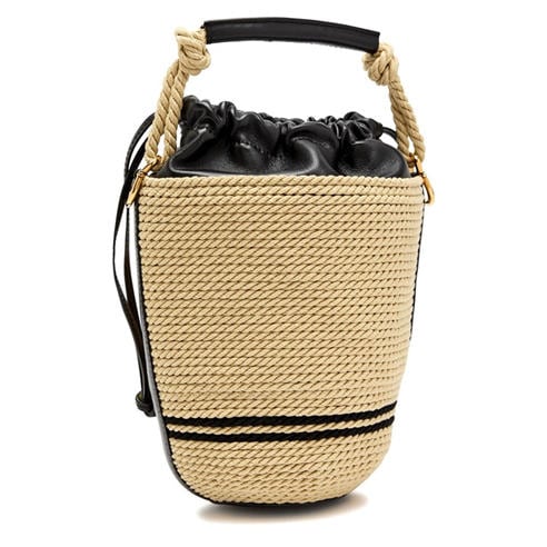 Chloe - Women's Straw Logo Bucket Bag