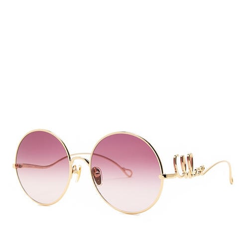Chloe - Women's Logo Metal Round Sunglasses