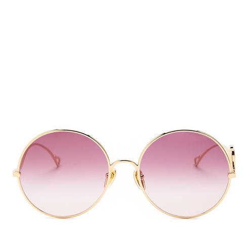 Chloe - Women's Logo Metal Round Sunglasses