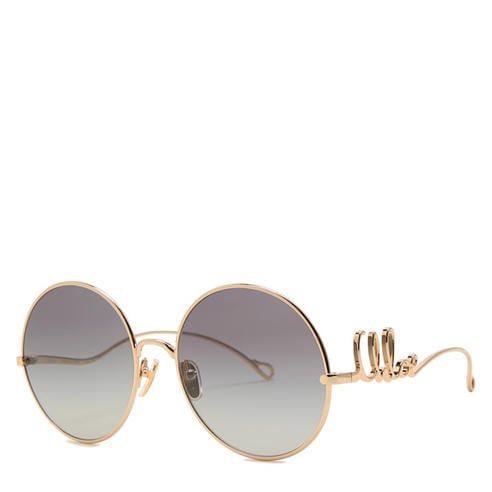Chloe - Women's Logo Metal Round Sunglasses