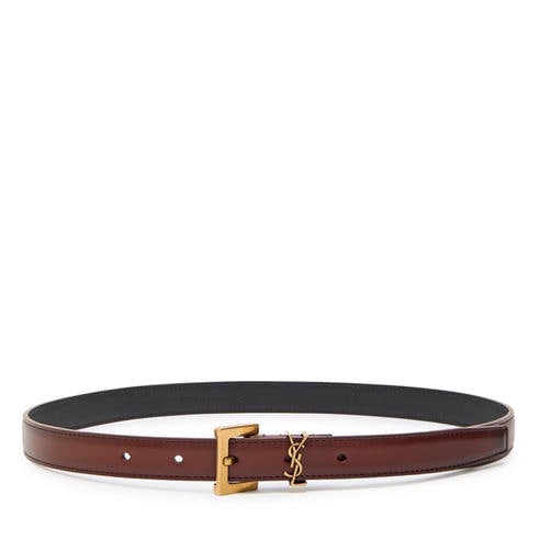 Saint Laurent - Women's Logo Leather 2 cm Belt