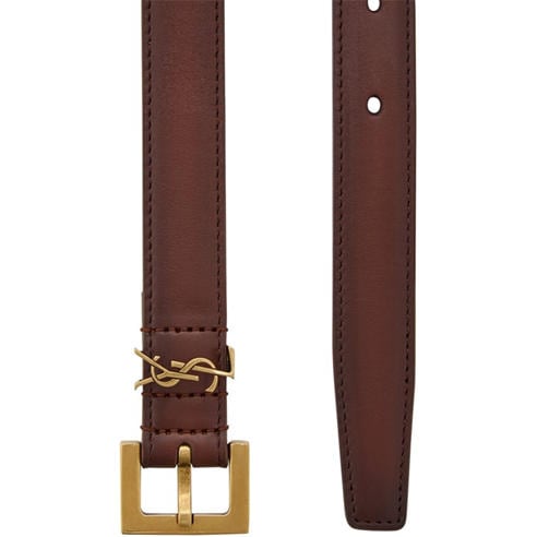 Saint Laurent - Women's Logo Leather 2 cm Belt
