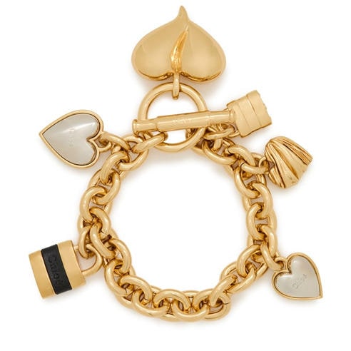 Chloe - Women's Heart Lock Gold Charm Bracelet