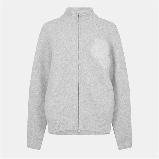 Brown - THE COUTURE CLUB - Womens Fluffy Knit Zip-Through