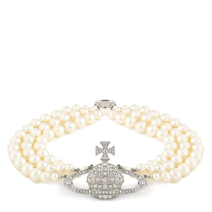 Vivienne Westwood Women's White 3 Row Pearl Bas Relief Choker -
