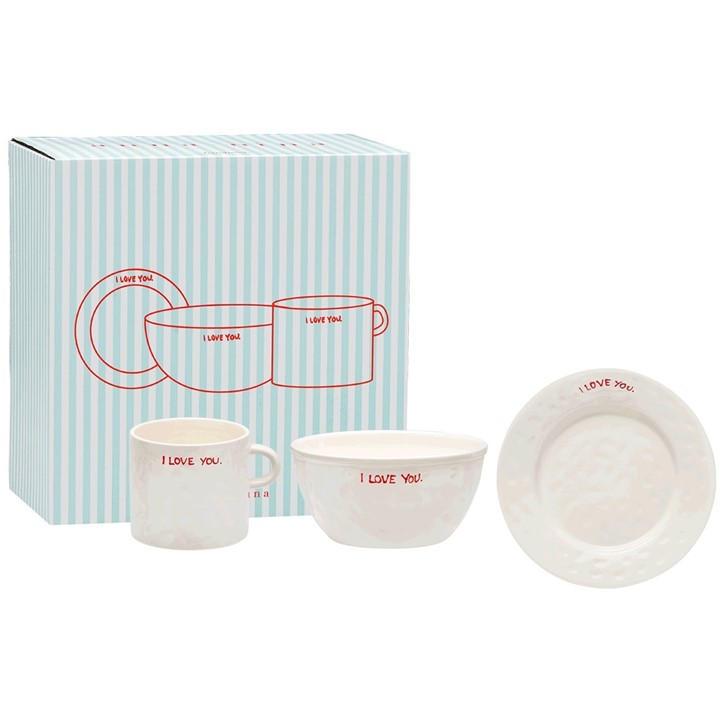 Anna + Nina Unisex White Anna Breakfast Set