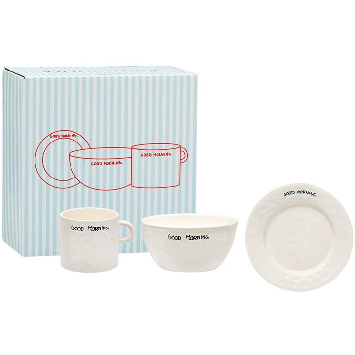 Anna + Nina Unisex White Anna Breakfast Set