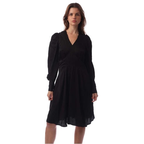 Boss - Women's Donny V-Neck Long Sleeve Viscose Mini Skater Dress